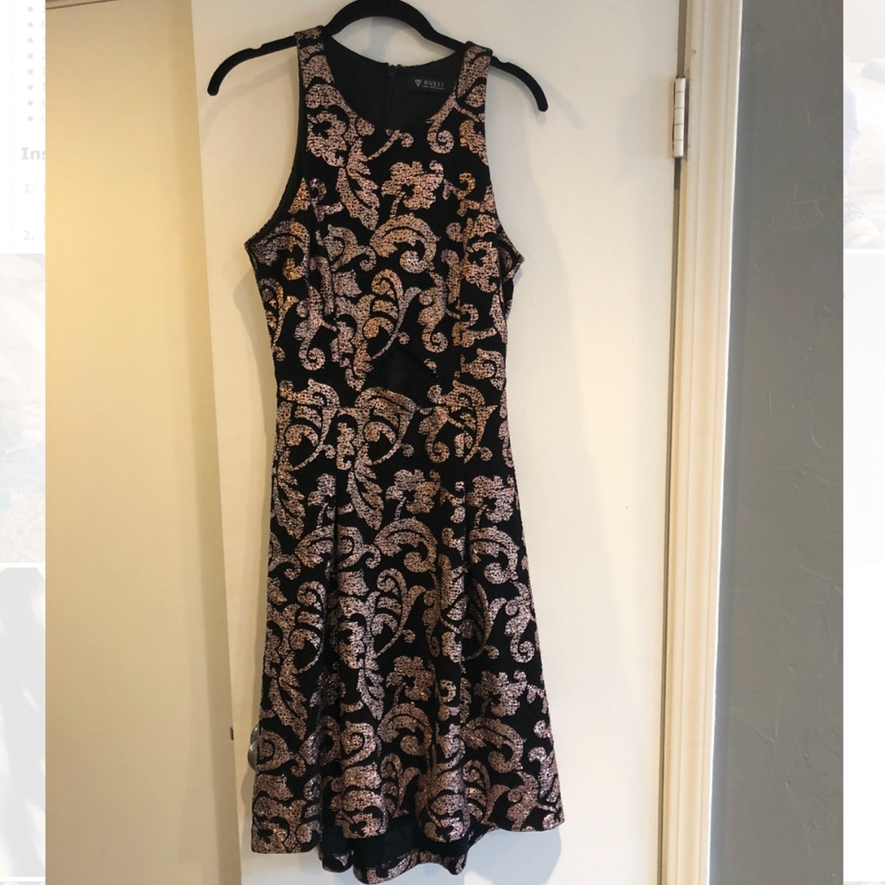 Copper and Black GUESS High Low Dress